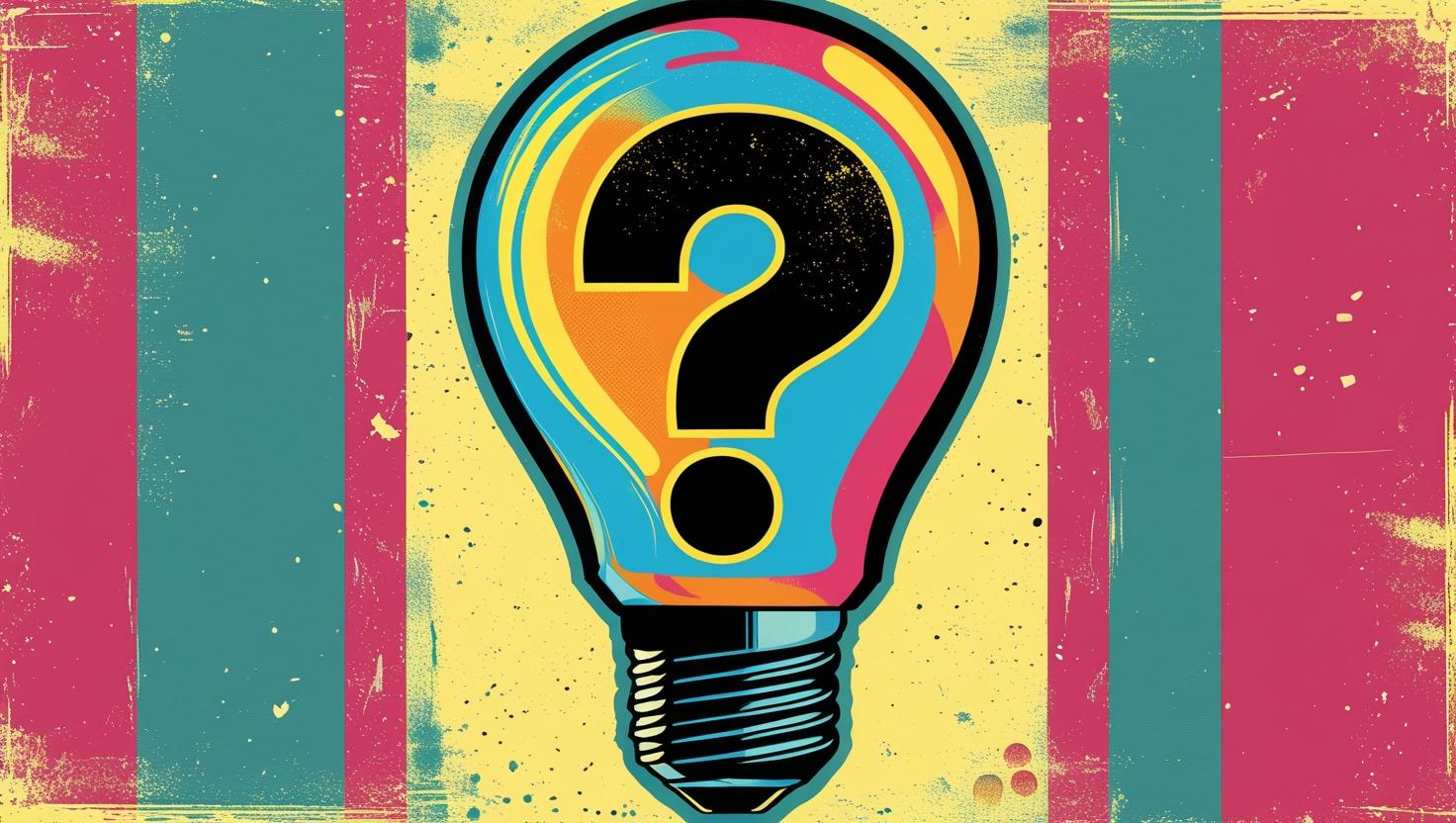 Lightbulb with a question mark inside, symbolizing uncertainty about innovation