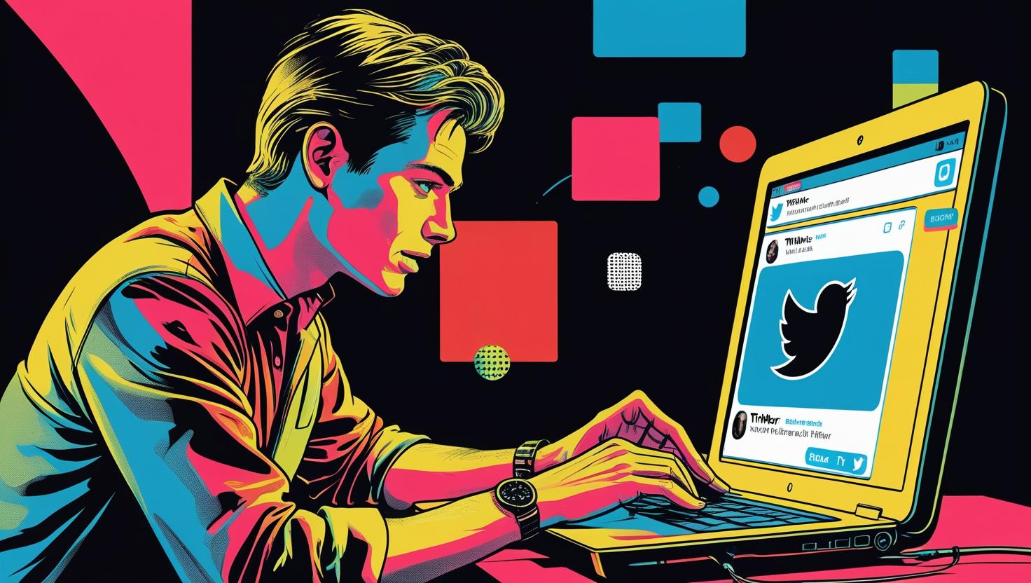 Startup founder distracted by social media notifications while real metrics decline